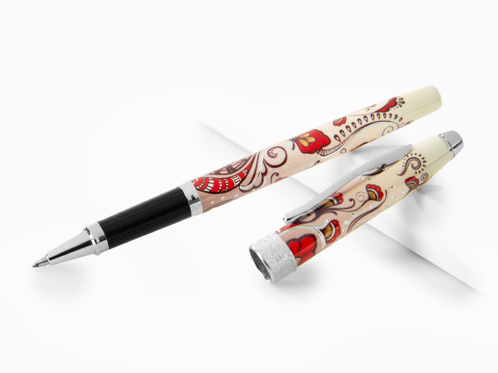 Cross Botanica Red Hummingbird Vine Rollerball pen, Lacquer, Chrome, AT0645-3