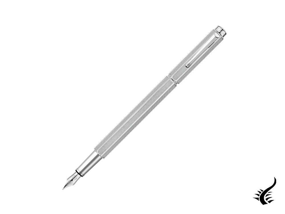 Caran d'Ache Ecridor Milanese Mesh Fountain Pen, Brass, Silver, 958.345