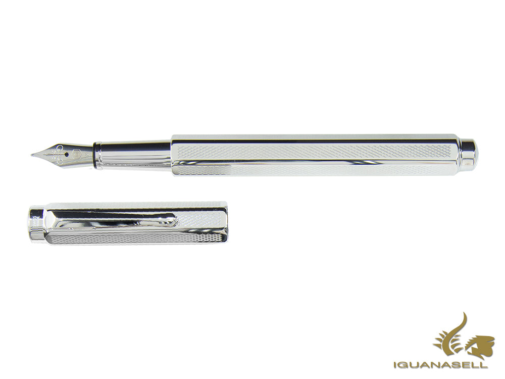 Caran d'Ache Ecridor Retro Fountain Pen, Palladium, Silver, 958.485