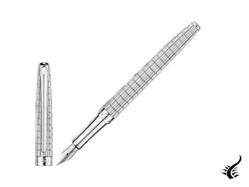 Stylo plume Caran d'Ache Léman Slim Lights, rhodié, argent, 4791.386