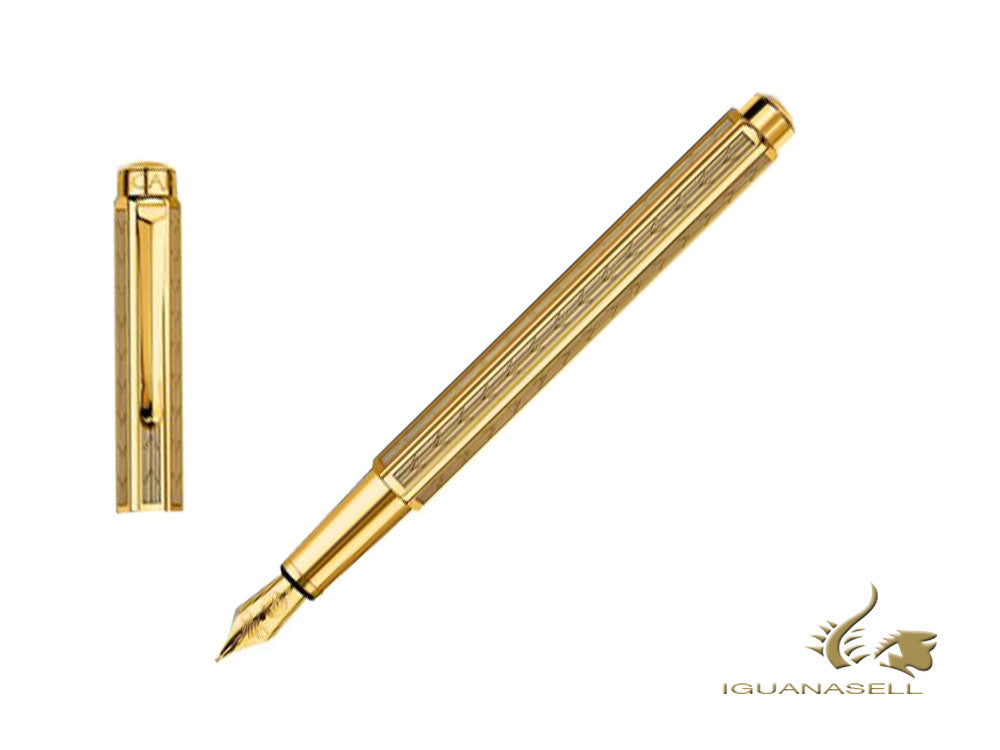 Caran d´Ache Ecridor Chevron Fountain Pen, PVD Gold, Gold, 958.208