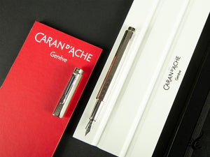 Caran d´Ache Ecridor Chevron Fountain Pen, Palladium, Silver, 958.286