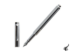 Caran d´Ache Ecridor Chevron Fountain Pen, Palladium, Silver, 958.286