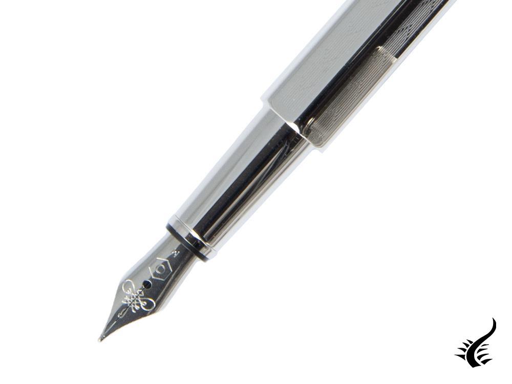 Stylo plume Caran d´Ache Ecridor Chevron, palladium, argent, 958.286