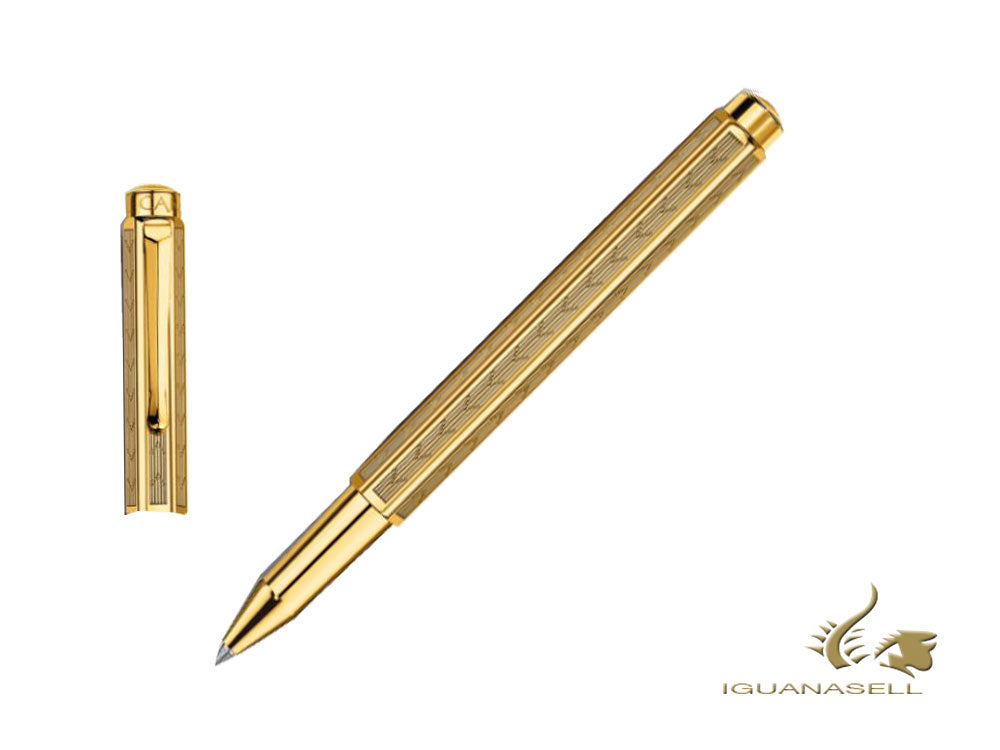 Caran d´Ache Ecridor Chevron Rollerball pen, PVD Gold, Gold, 838.208