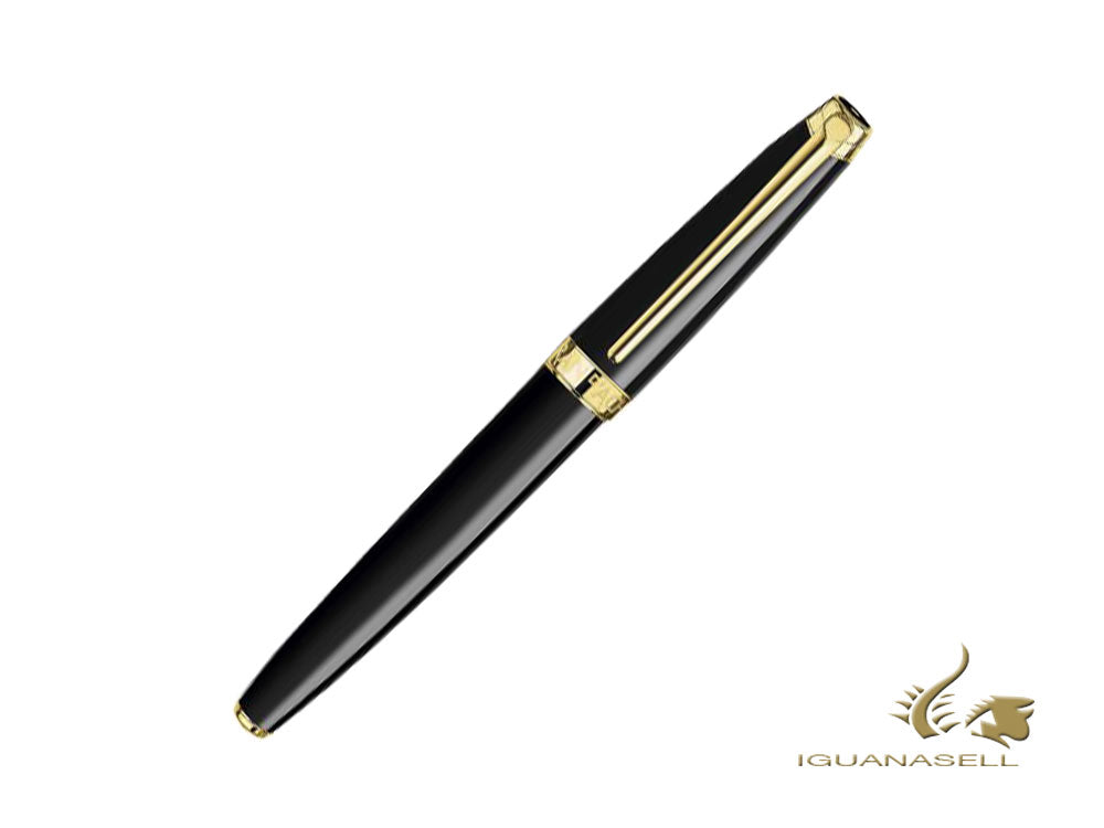 Stylo roller Caran d´Ache Léman Ebony Black, Laque, PVD Or, 4779.282