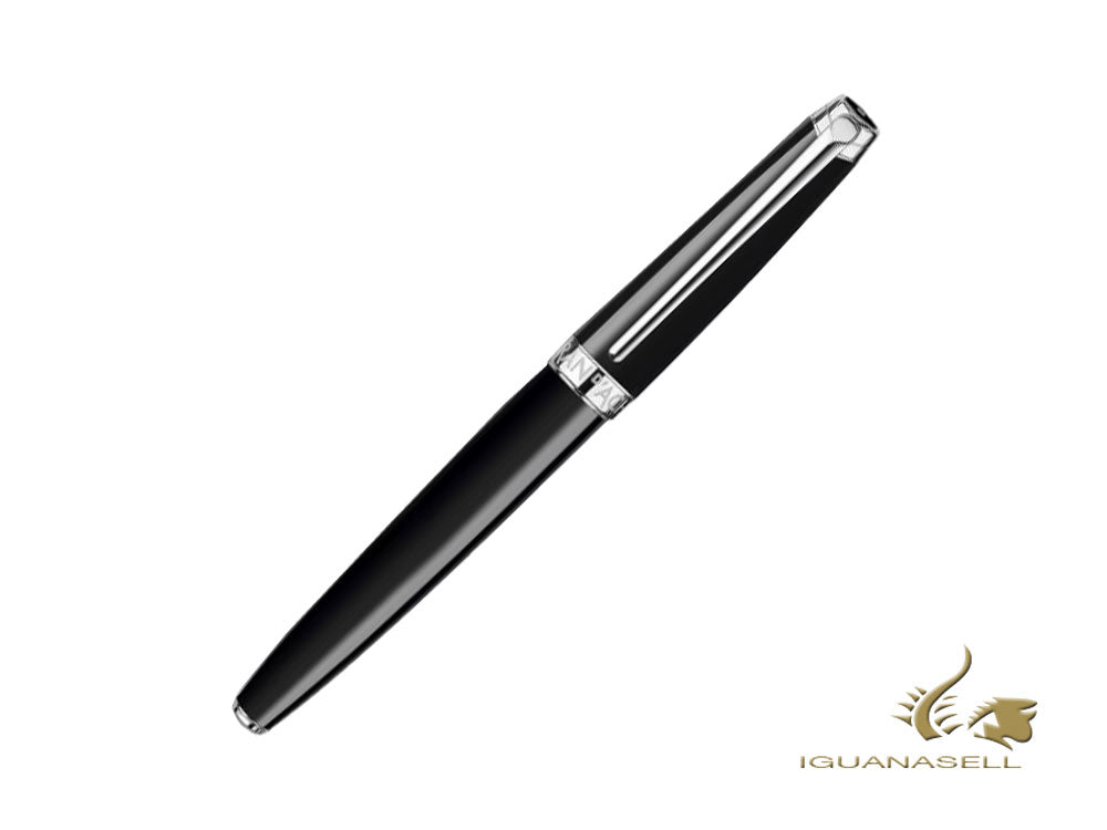 Stylo roller Caran d´Ache Léman Ebony Black, Laque, Rhodium, Noir, 4779.782