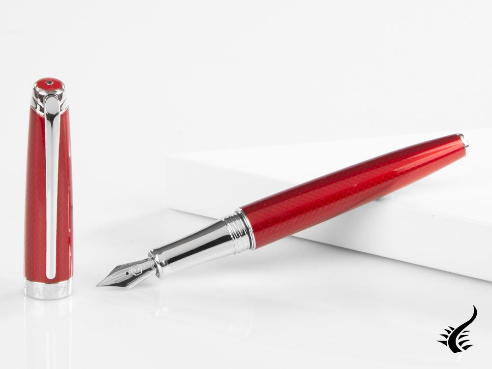 Caran d´Ache Léman Rouge Carmin Fountain Pen, Red, Rhodium, 4799.580