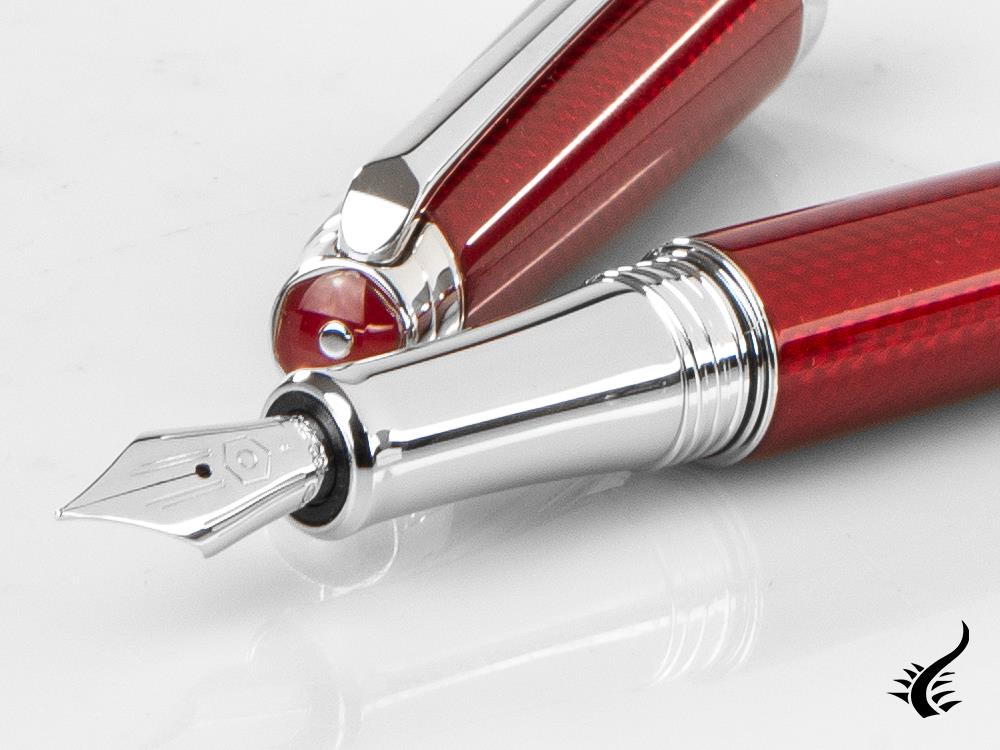 Caran d´Ache Léman Rouge Carmin Fountain Pen, Red, Rhodium, 4799.580