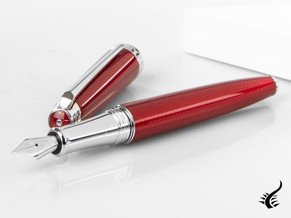 Caran d´Ache Léman Rouge Carmin Fountain Pen, Red, Rhodium, 4799.580