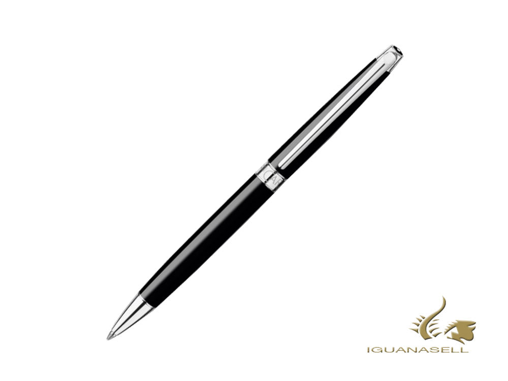 Stylo bille Caran d´Ache Léman Slim Black Ebony, Laque, Noir, 4781.782