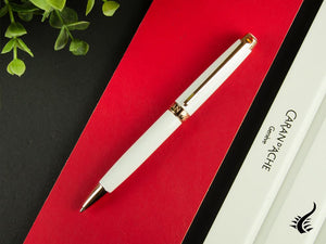 Stylo bille Caran d´Ache Léman Slim White Rosegold, Laque, Blanc, 4781.001