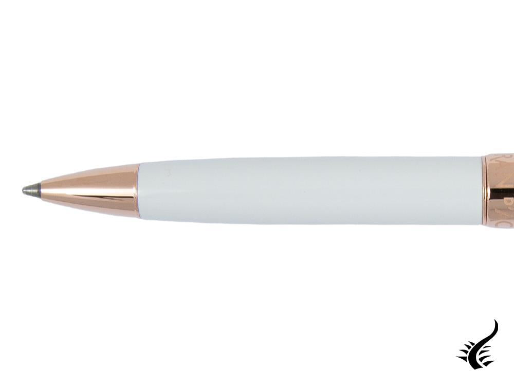 Caran d´Ache Léman Slim White Rosegold Ballpoint pen, Lacquer, White, 4781.001