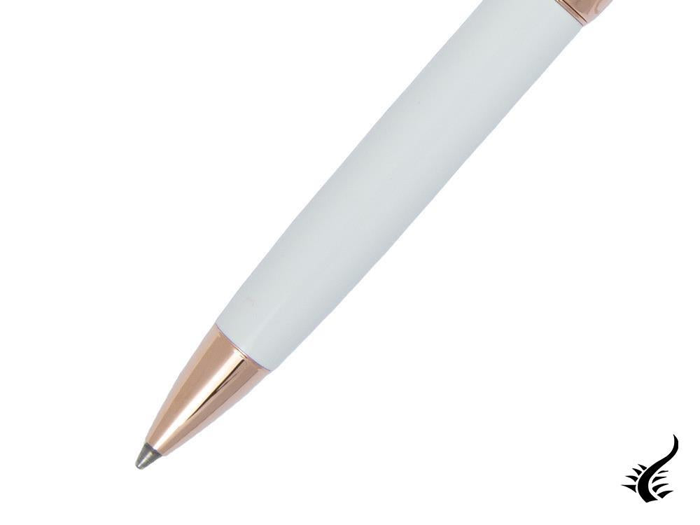 Caran d´Ache Léman Slim White Rosegold Ballpoint pen, Lacquer, White, 4781.001