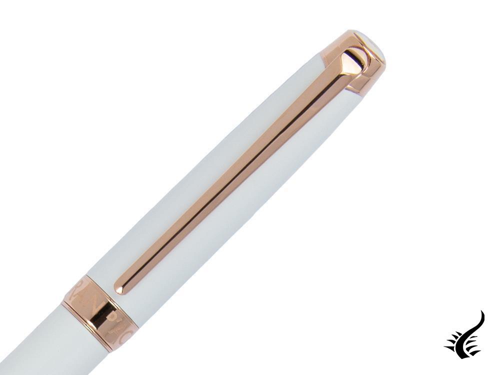 Caran d´Ache Léman Slim White Rosegold Ballpoint pen, Lacquer, White, 4781.001