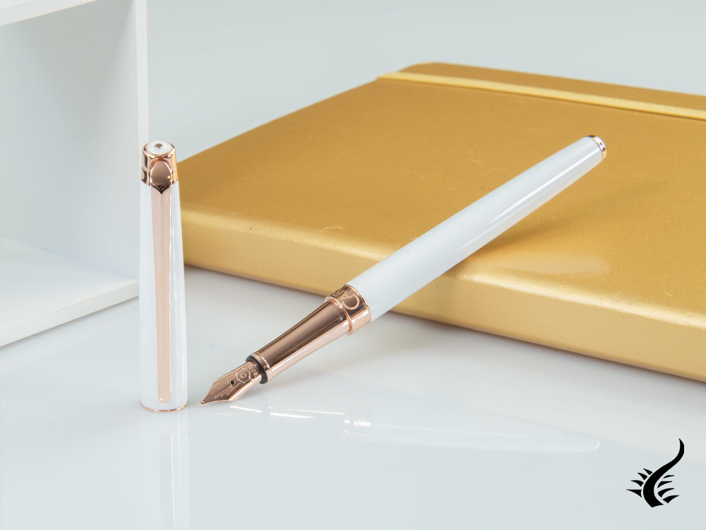 Caran d´Ache Léman Slim White Rosegold Fountain Pen, White, C4791.001