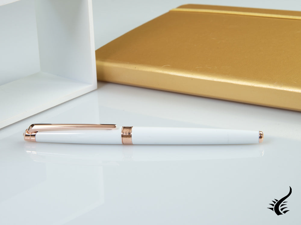 Caran d´Ache Léman Slim White Rosegold Fountain Pen, White, C4791.001