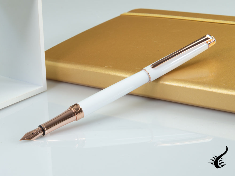 Stylo plume Caran d´Ache Léman Slim White Rosegold, blanc, C4791.001