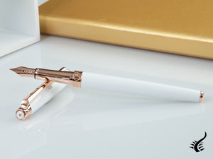 Caran d´Ache Léman Slim White Rosegold Fountain Pen, White, C4791.001