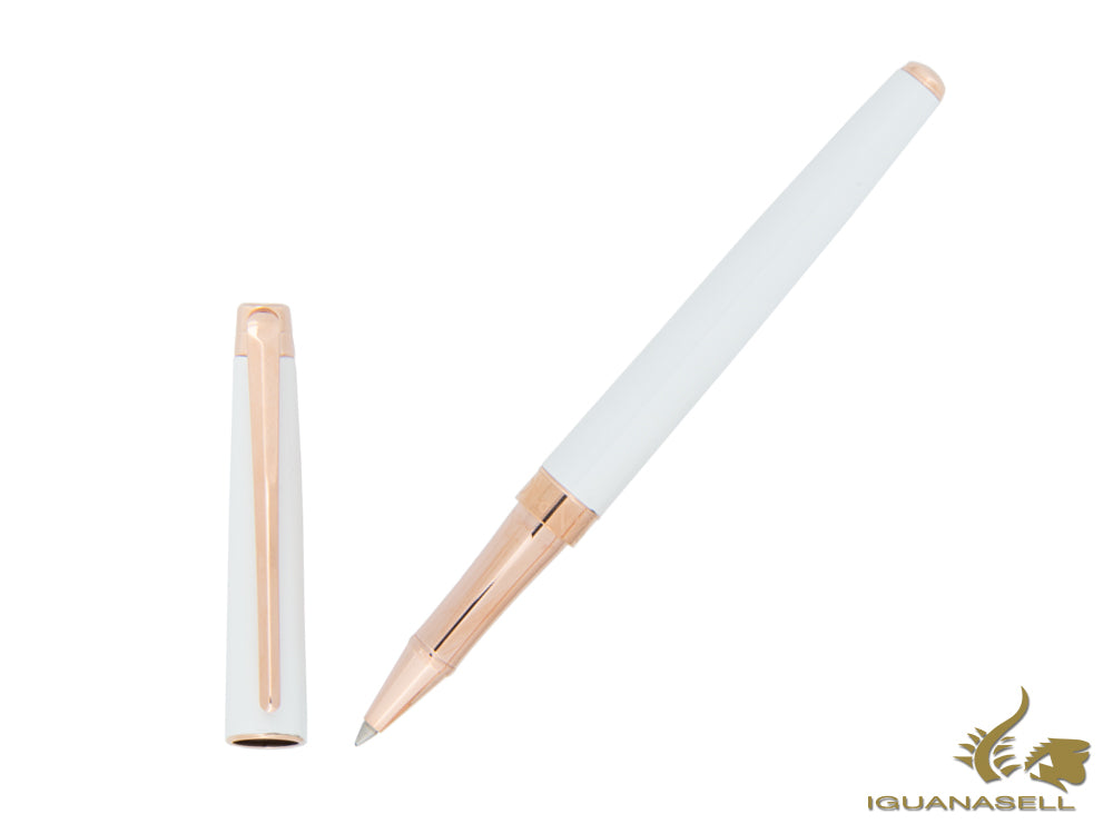 Caran d´Ache Léman Slim White Rosegold Rollerball pen, Lacquer, White, 4771.001