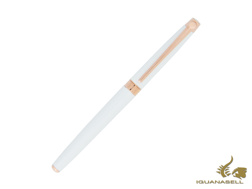 Caran d´Ache Léman Slim White Rosegold Rollerball pen, Lacquer, White, 4771.001