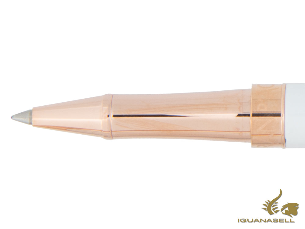 Caran d´Ache Léman Slim White Rosegold Rollerball pen, Lacquer, White, 4771.001