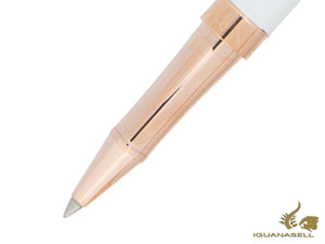 Caran d´Ache Léman Slim White Rosegold Rollerball pen, Lacquer, White, 4771.001