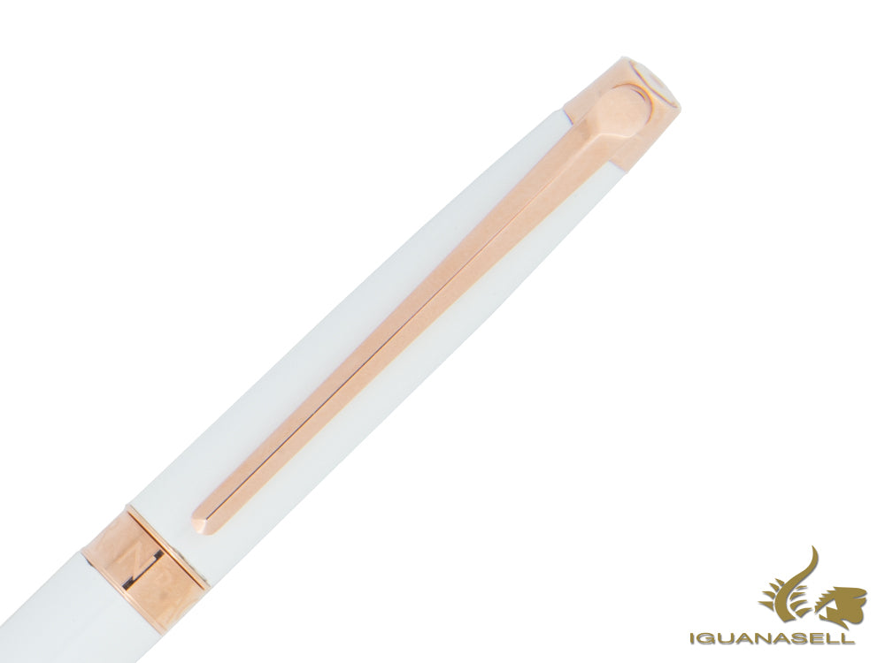 Caran d´Ache Léman Slim White Rosegold Rollerball pen, Lacquer, White, 4771.001