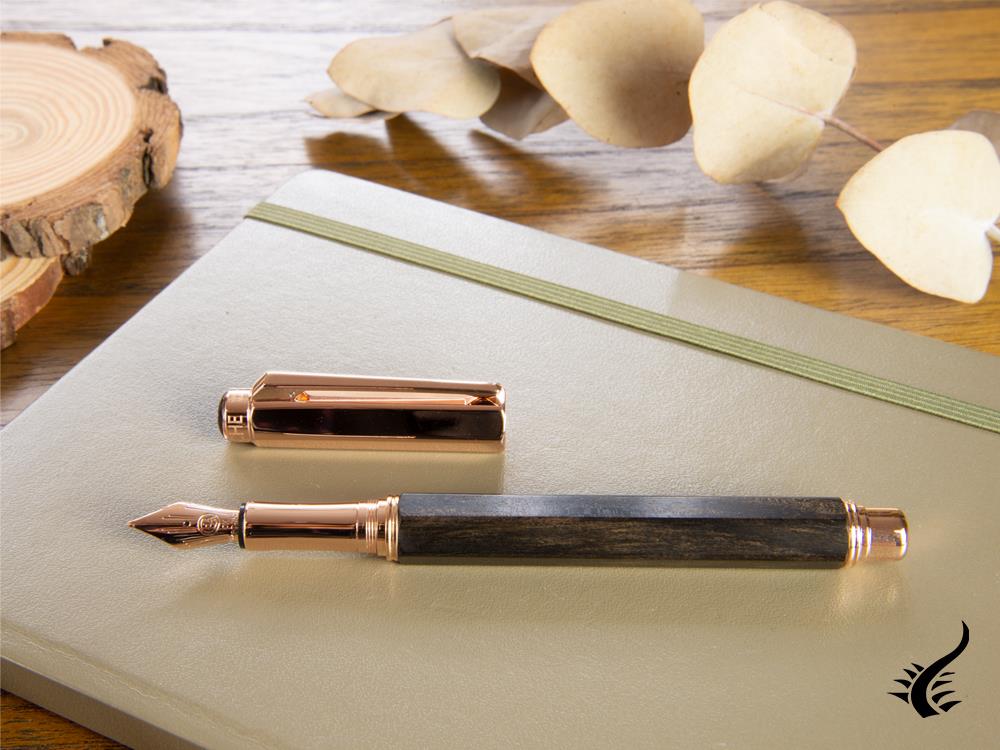 Caran d´Ache Varius Ebony Fountain Pen, PVD Rose Gold, Brown, 4490.142