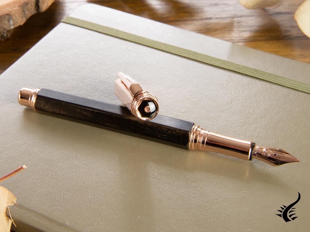 Caran d´Ache Varius Ebony Fountain Pen, PVD Rose Gold, Brown, 4490.142