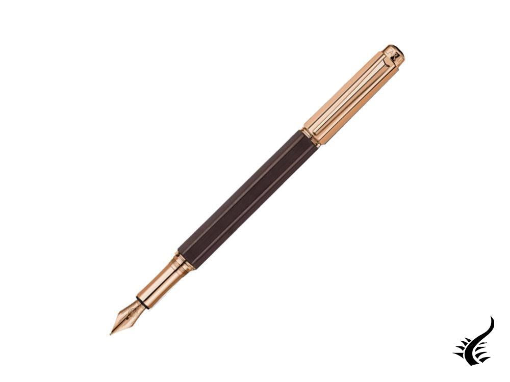 Stylo plume Caran d'Ache Varius Ebony, PVD or rose, marron, 4490.142