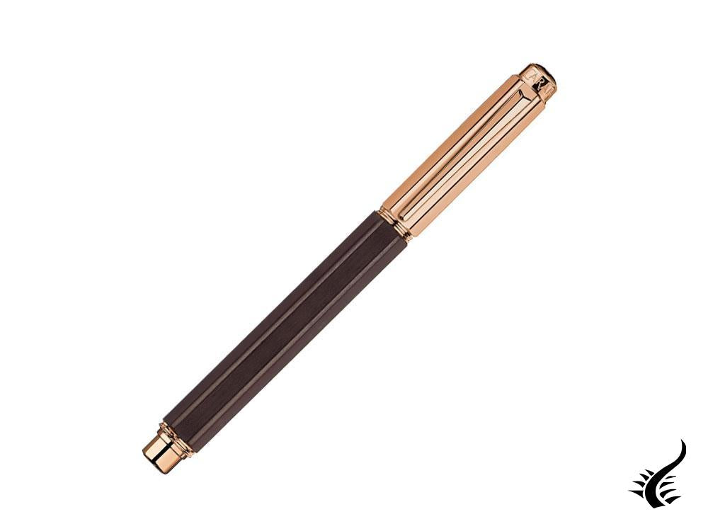 Stylo plume Caran d'Ache Varius Ebony, PVD or rose, marron, 4490.142