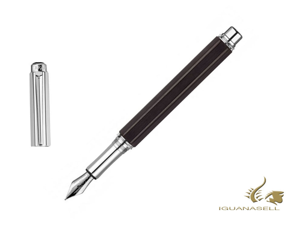 Caran d´Ache Varius Ebony Fountain Pen, Rhodium, Brown, C4490.086