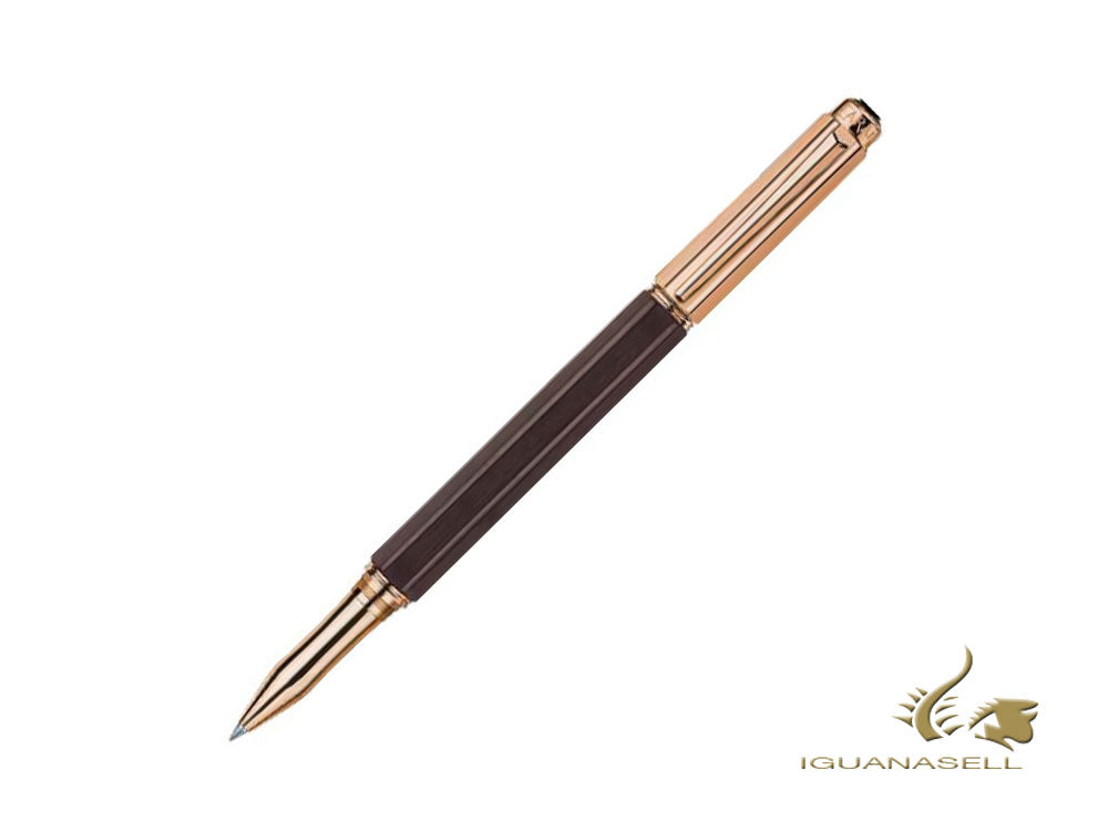 Stylo roller Caran d´Ache Varius Ebony, PVD or rose, marron, 4470.142