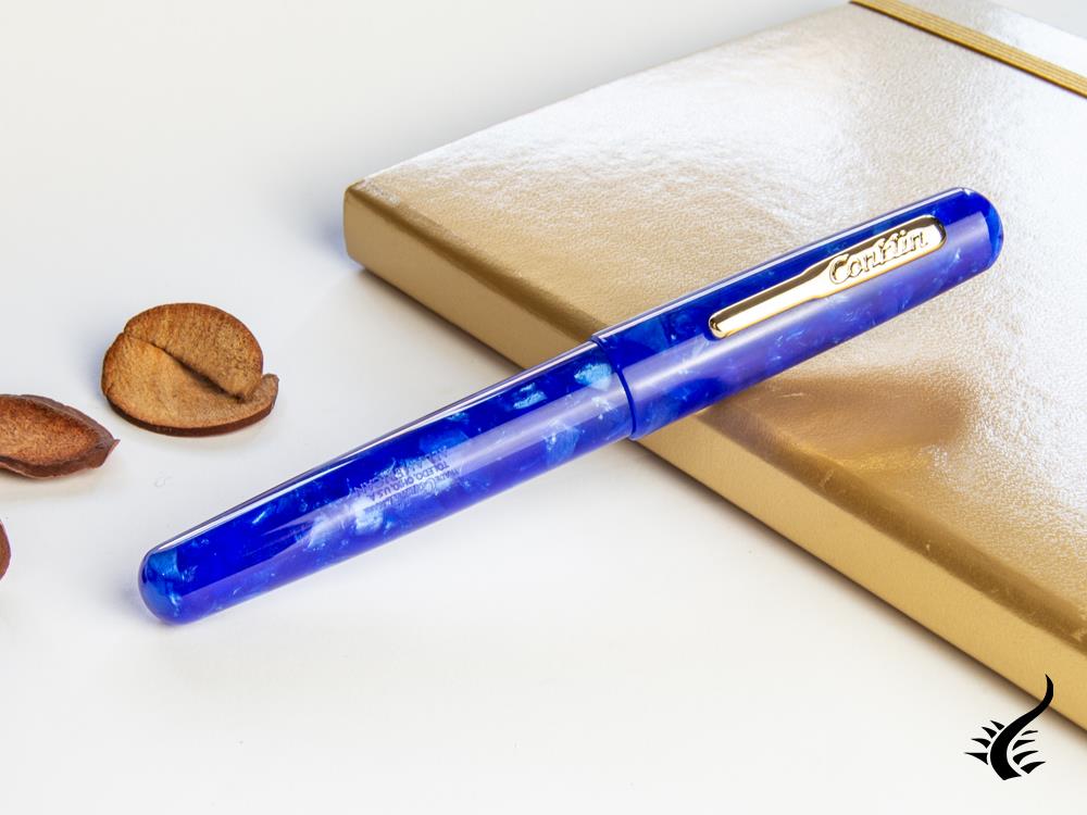 Conklin All American Lapis Blue Fountain Pen, Resin, Steel, CK71442