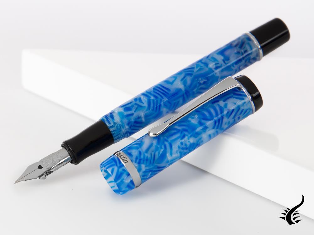 Conklin Duragraph Ice Blue Fountain Pen, Resin, Chrome, CK71352