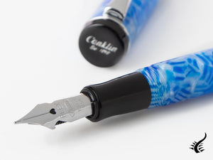 Stylo plume Conklin Duragraph Ice Blue, résine, chrome, CK71352