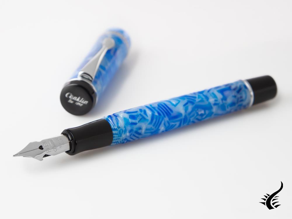 Conklin Duragraph Ice Blue Fountain Pen, Resin, Chrome, CK71352