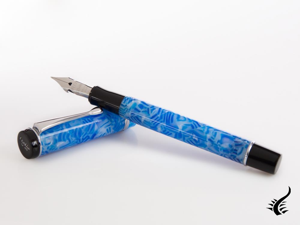 Conklin Duragraph Ice Blue Fountain Pen, Resin, Chrome, CK71352