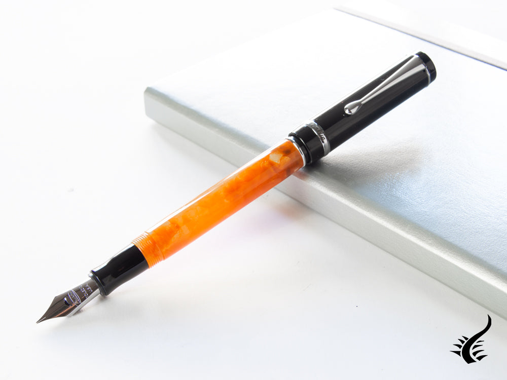 Conklin Duragraph Orange Nights Fountain Pen, Resin, Chrome, CK71372