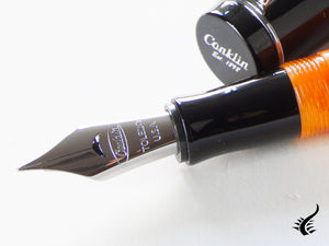 Stylo plume Conklin Duragraph Orange Nights, résine, chrome, CK71372