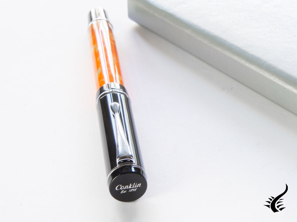 Conklin Duragraph Orange Nights Fountain Pen, Resin, Chrome, CK71372