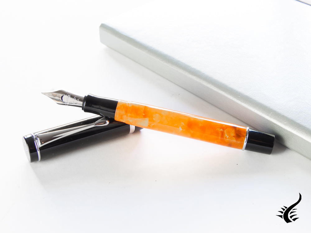 Conklin Duragraph Orange Nights Fountain Pen, Resin, Chrome, CK71372