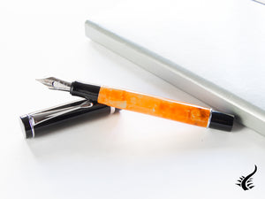 Conklin Duragraph Orange Nights Fountain Pen, Resin, Chrome, CK71372