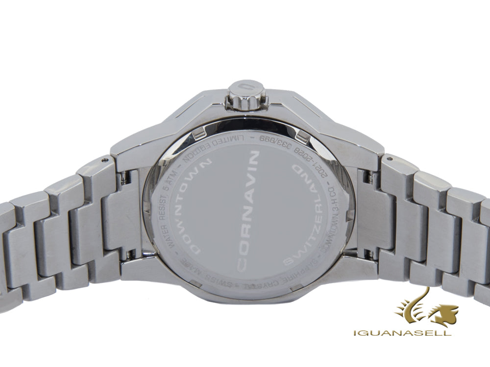 Cornavin Downtown 3-H Quartz Watch, 41 mm, Blue, Steel bracelet, CO2021-2026