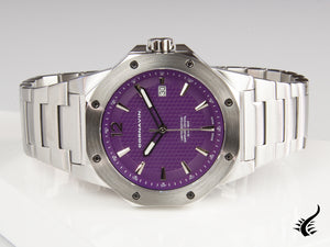 Cornavin Downtown 3-H Quartz Watch, 41 mm, Violet, Steel bracelet, CO2021-2033