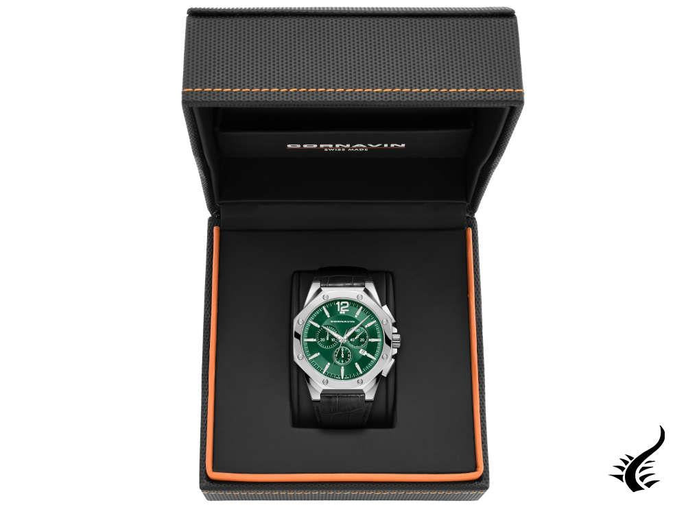 Cornavin Downtown Quartz Watch, Chronograph, 44 mm, Green, CO2010-2024