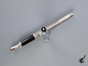 Cross Century II Fountain Pen, Chrome, Silver, Chrome Trim, Ribbed