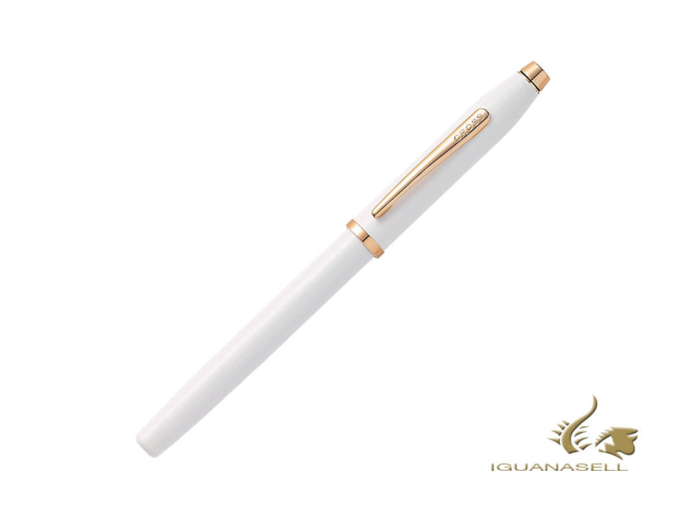 Stylo plume Cross Century II, laque blanche, or rose, AT0086-113