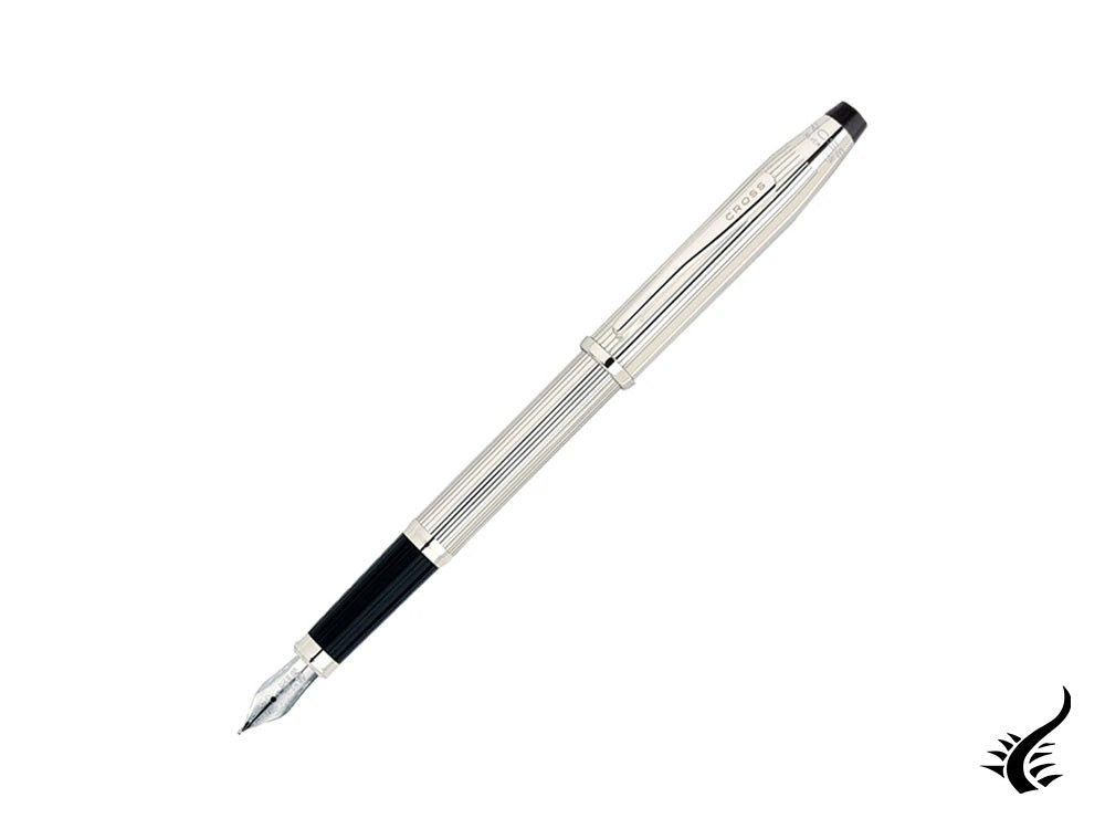 Cross Century II Fountain Pen, Silver .925, Silver, Ribbed, Polished